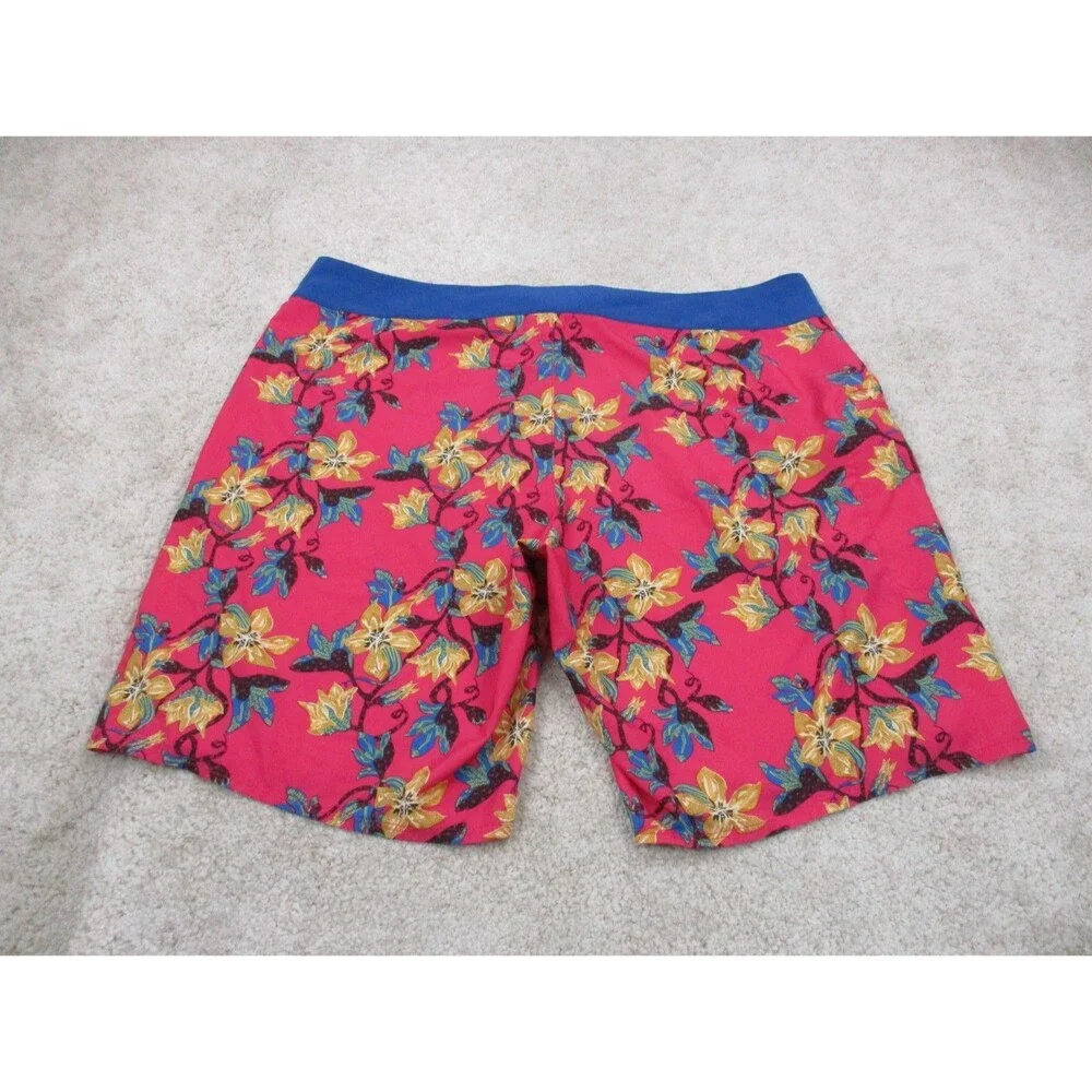 Patagonia Swim Trunks Mens 38 Pink Blue Floral Stretch Planing Board Shorts 19